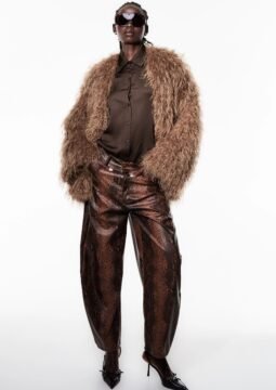 Faux leather trousers in snakeprint