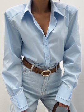 Clasic shirt with shoulders blue