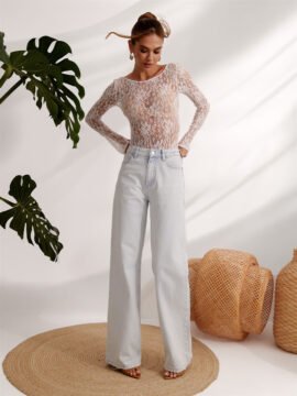 Wide leg jeans in blue
