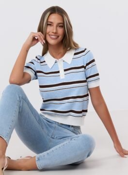Striped Polo shirt blue