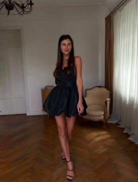 Occasion bow-detail dress black