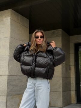 Cropped puffer black