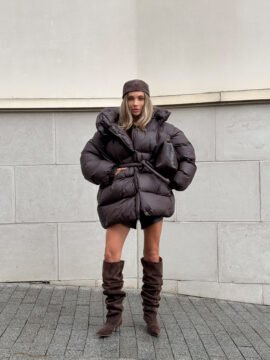 Transformer puffer with belt